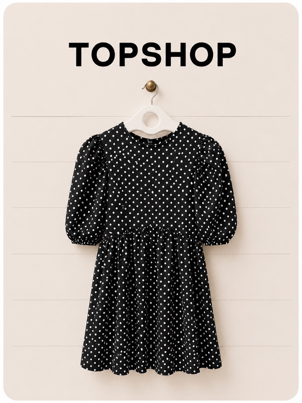 TOPSHOP Polka Dot Puff Sleeve Dress  – Size US 4